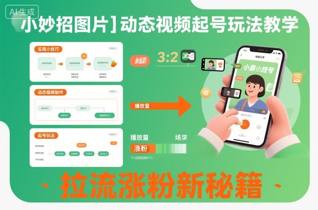 小妙招图片＋动态视频起号玩法教学，拉流涨粉新秘籍-森焱资源库