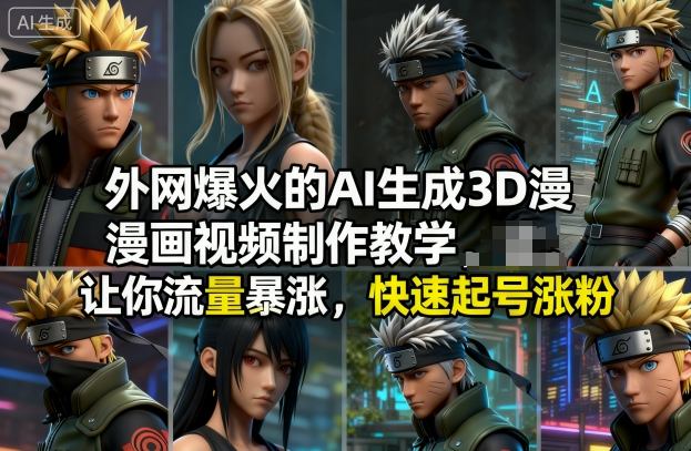 外网爆火的AI生成3D漫画视频制作教学，让你流量暴涨，快速起号涨粉！-森焱资源库