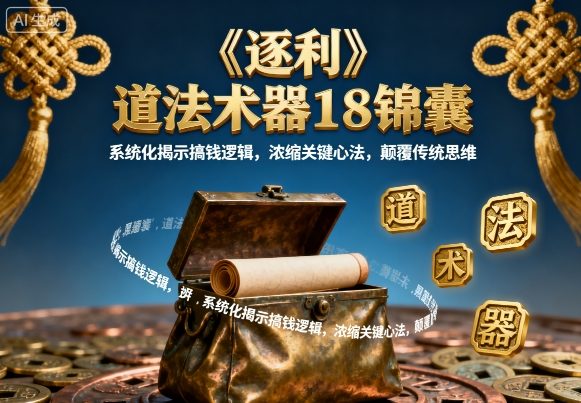 《逐利》道法术器18锦囊，系统化揭示搞钱逻辑，浓缩关键心法，颠覆传统思维（更新）-森焱资源库