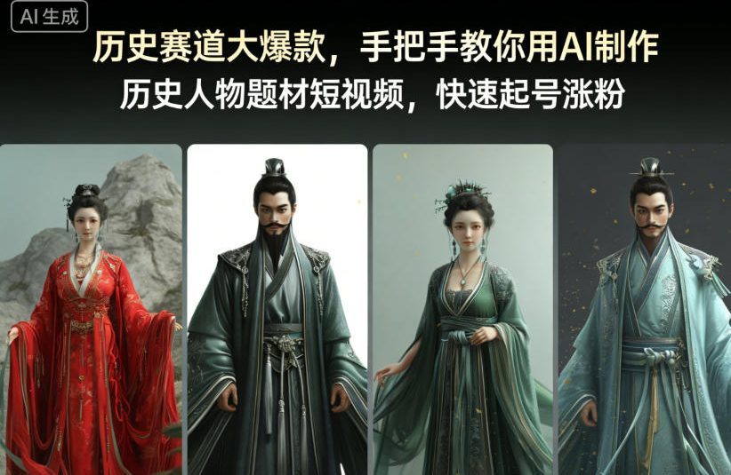 历史赛道大爆款，手把手教你用AI制作历史人物题材短视频，快速起号涨粉-森焱资源库