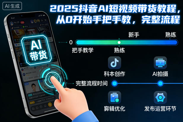 2025抖音AI短视频带货教程，从0开始手把手教，完整流程-森焱资源库