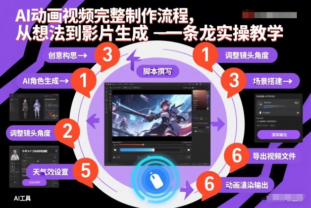 AI动画视频完整制作流程，从想法到影片生成一条龙实操教学-森焱资源库