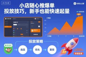 小店随心推爆单投放技巧，新手也能快速起量-森焱资源库