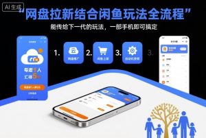 网盘拉新结合闲鱼玩法全流程，能传给下一代的玩法，一部手机即可搞定（附入口渠道以及实操教程）-森焱资源库