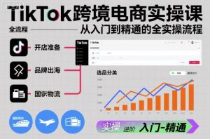 TikTok跨境电商实操课,从入门到精通的全实操流程-森焱资源库