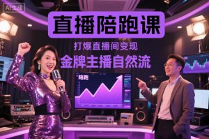 直播陪跑课,金牌主播自然流打爆直播间,复制高变现玩法-森焱资源库