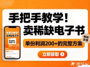 手把手教学！在小红书卖稀缺电子书，单份利润2张+的完整方案-森焱资源库