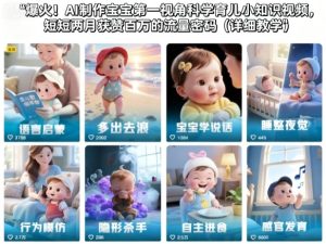 爆火!AI制作宝宝第一视角科学育儿小知识视频,短短两月获赞百万的流量密码(详细教学)-森焱资源库