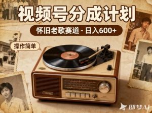 靠8090老歌在视频号“躺賺”，日入6张+，这些神曲播一次賺一次-森焱资源库