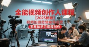 全能视频创作人课程【2025新版】视频拍摄剪辑编导运营,零基础学习视频创作(更新)-森焱资源库