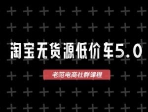 淘宝无货源价车5.0,2025最新VIP淘宝无货源课程,1688代发,蓝海选品,零成本创业首选(更新)-森焱资源库