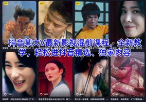 抖音某大V最新影视混剪课程,全新教学,轻松进抖音精选、独家内容-森焱资源库