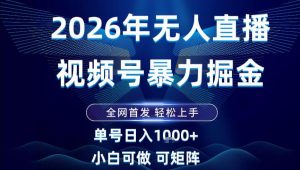 2026最新视频号无人直播掘金，全网首发，小白可以玩，长期稳定日入1k+【揭秘】-森焱资源库