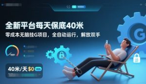 全新平台每天保底40米,零成本无脑挂G项目,全自动运行,解放双手【揭秘】-森焱资源库