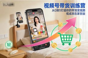 视频号带货训练营,从0到1打造你的带货变现路,低成本在家创业-森焱资源库