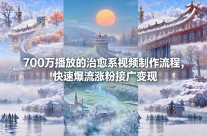 700万播放的治愈系视频制作流程，快速爆流涨粉接广变现-森焱资源库